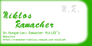miklos ramacher business card
